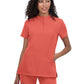 Women's 4-Pocket Zipper-Neck Mandarin Collar Driven Top - 1081 - Heather Coral