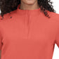 Women's 4-Pocket Zipper-Neck Mandarin Collar Driven Top - 1081 - Heather Coral