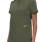 Women's 4-Pocket Zipper-Neck Mandarin Collar Driven Top - 1081 - Heather Olive