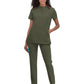 Women's 4-Pocket Zipper-Neck Mandarin Collar Driven Top - 1081 - Heather Olive