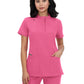 Women's 4-Pocket Zipper-Neck Mandarin Collar Driven Top - 1081 - Geranium