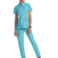 Women's 4-Pocket Zipper-Neck Mandarin Collar Driven Top - 1081 - Sea Glass