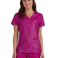 Women's 2-Pocket Stretch Print Velora Top - 1082PR - Iridescent Azalea Pink