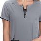 Women's 3-Pocket Zipper-Neck Performance Top - 1086 - Platinum Grey