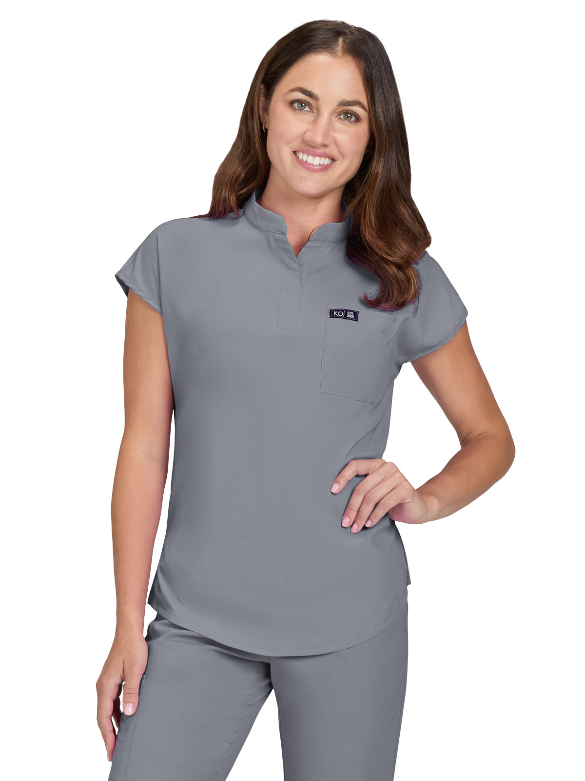 Women's 1-Pocket Stretch Tuck-In Ari Top - 1093 - Platinum Grey