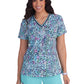 Women's 1-Pocket V-Neck Print Coming on Strong Top - 1108PR - Rainbow Leopard