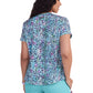 Women's 1-Pocket V-Neck Print Coming on Strong Top - 1108PR - Rainbow Leopard