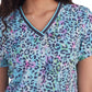 Women's 1-Pocket V-Neck Print Coming on Strong Top - 1108PR - Rainbow Leopard