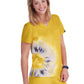 Women's Tie Dye V-Neck Stretch Lani Top - 1114PLM - Heather Mango Splash