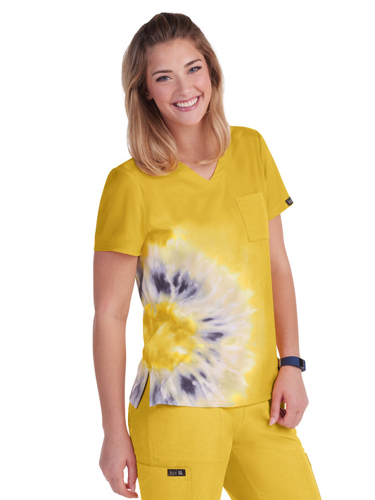 Women's Tie Dye V-Neck Stretch Lani Top