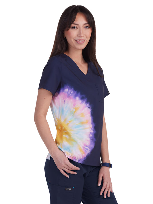 Women's Tie Dye V-Neck Stretch Lani Top
