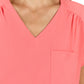 Women's 1-Pocket Heart-Shaped Neckline Eco-Friendly Kailani Top - 1118 - Sunset Coral