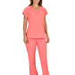 Women's 1-Pocket Heart-Shaped Neckline Eco-Friendly Kailani Top - 1118 - Sunset Coral