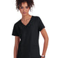Women's Shirred Chest V-Neck Enik Top - 1121 - Black