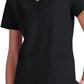 Women's Shirred Chest V-Neck Enik Top - 1121 - Black