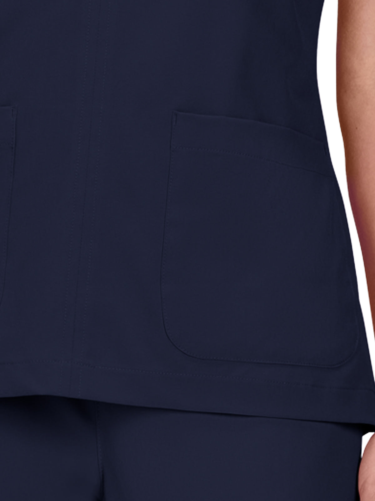 Women's Shirred Chest V-Neck Enik Top - 1121 - Navy