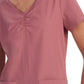 Women's Shirred Chest V-Neck Enik Top - 1121 - Rosewood
