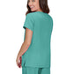 Women's Shirred Chest V-Neck Enik Top - 1121 - Waterfall Blue