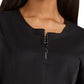 Women's Limited Edition Rhinestone Zipper Neck Serenity Top - 1123L - Black