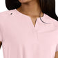 Women's Split-Neck 3-Pocket We Have Heart Top - 1124 - Pink Dream