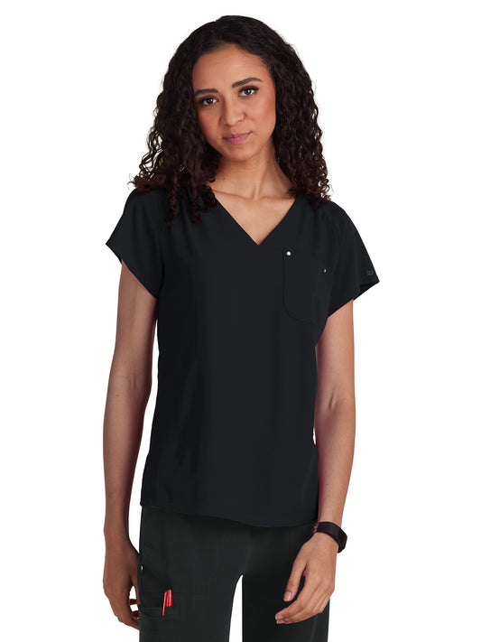 Women's Heart-Shaped Neckline Up and Going Top - 1125 - Black