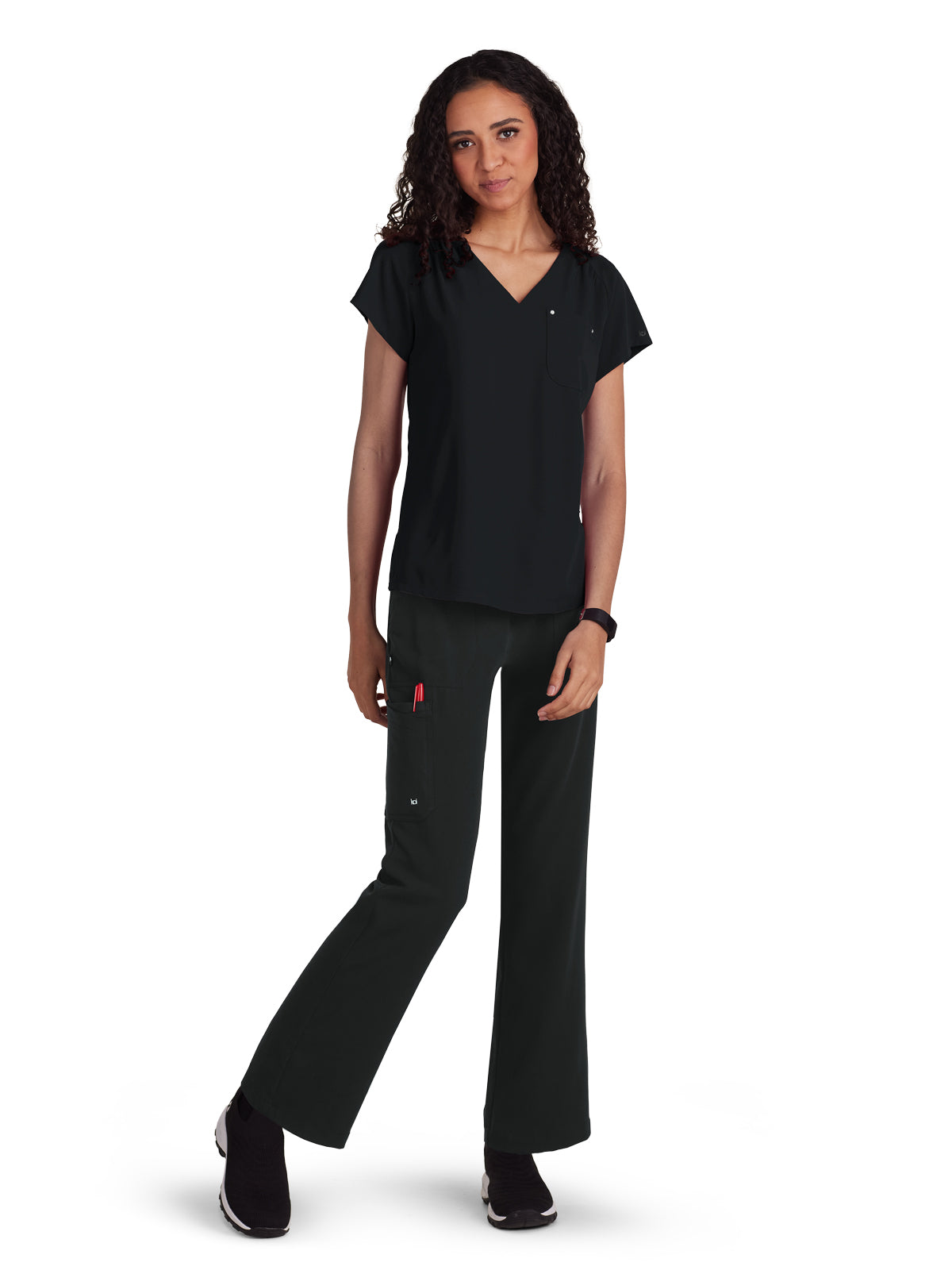 Women's Heart-Shaped Neckline Up and Going Top - 1125 - Black