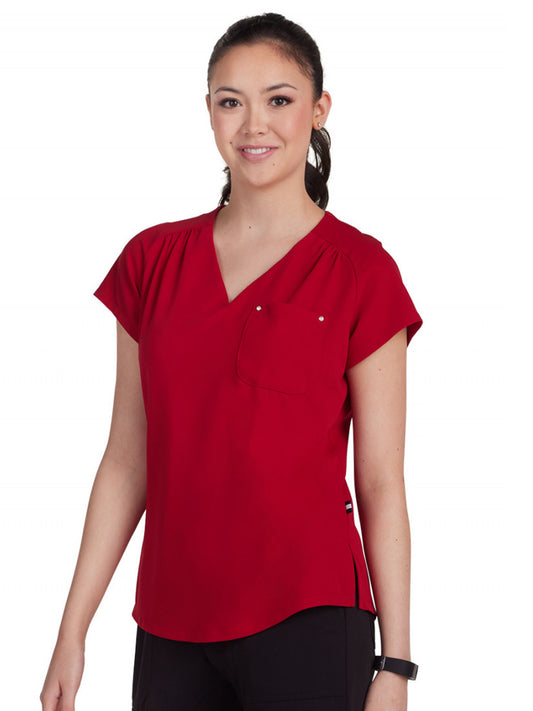 Women's Heart-Shaped Neckline Up and Going Top - 1125 - Ruby