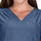 Women's Heart-Shaped Neckline Up and Going Top - 1125 - Denim