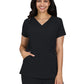 Women's Ribbed V-Neck 4-Pocket Sari Top - 1129 - Black
