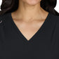 Women's Ribbed V-Neck 4-Pocket Sari Top - 1129 - Black
