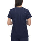Women's Ribbed V-Neck 4-Pocket Sari Top - 1129 - Navy