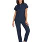 Women's 4-Pocket Ombre Zipper Neck Limited Edition Rena Top - 1130L - Navy