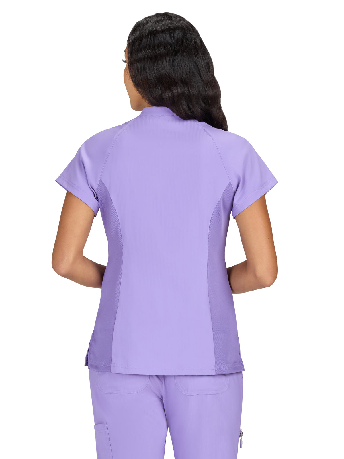Women's 4-Pocket Ombre Zipper Neck Limited Edition Rena Top - 1130L - French Lavender