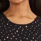 Women's Foil-Printed Crewneck Long Sleeve Underscrub Tee - 167PR - Iridescent Diamond Pattern