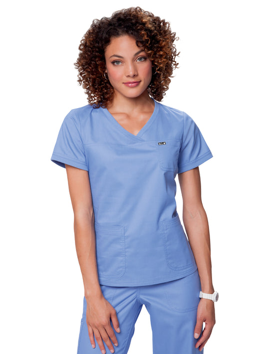Women's 3-Pocket Soft Rib Trim V-Neck Nicole Top - 247 - True Ceil