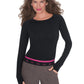Women's Stretch Long-Sleeve Seamless Knit Divine Underscrub Tee - 315 - Black