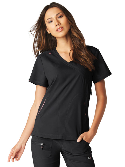 Women's 3-Pocket Mock-Wrap Philosophy Top - 316 - Black
