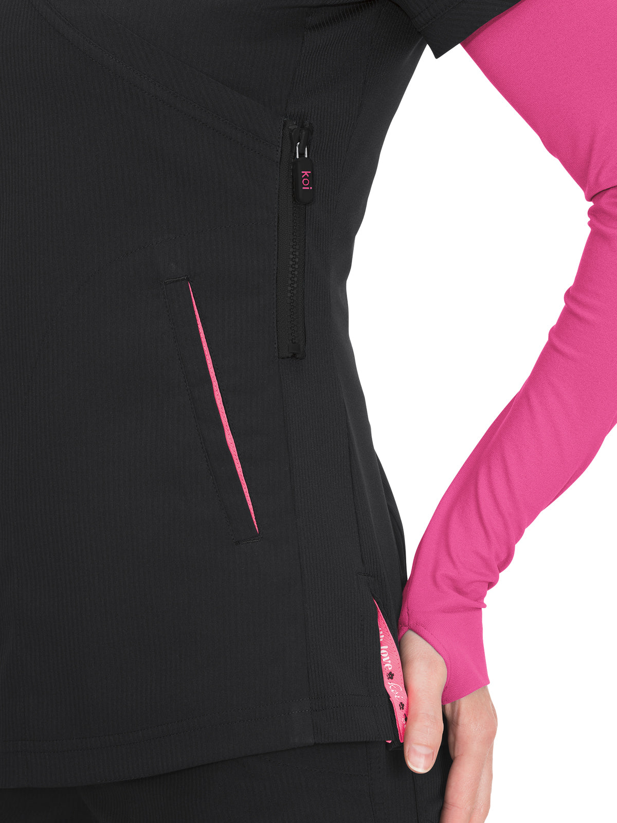 Women's 3-Pocket Mock-Wrap Philosophy Top - 316 - Black