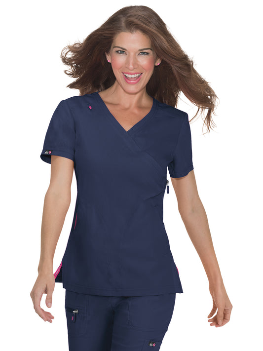 Women's 3-Pocket Mock-Wrap Philosophy Top - 316 - Navy