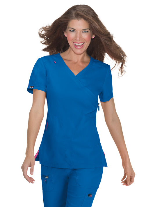 Women's 3-Pocket Mock-Wrap Philosophy Top - 316 - Royal Blue