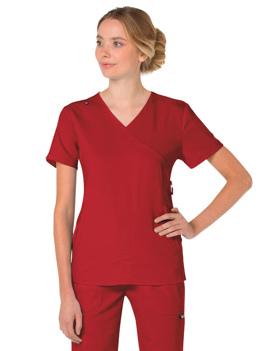 Women's 3-Pocket Mock-Wrap Philosophy Top - 316 - Ruby