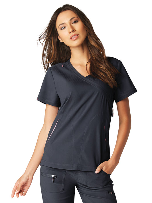 Women's 3-Pocket Mock-Wrap Philosophy Top - 316 - Charcoal