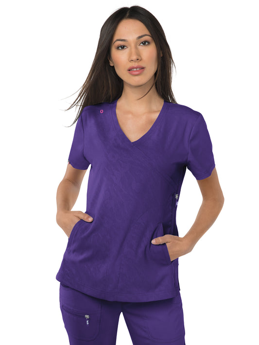 Women's 3-Pocket Mock-Wrap Philosophy Top - 316 - Grape