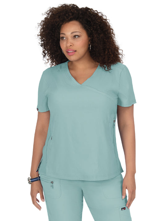 Women's 3-Pocket Mock-Wrap Philosophy Top - 316 - Sage