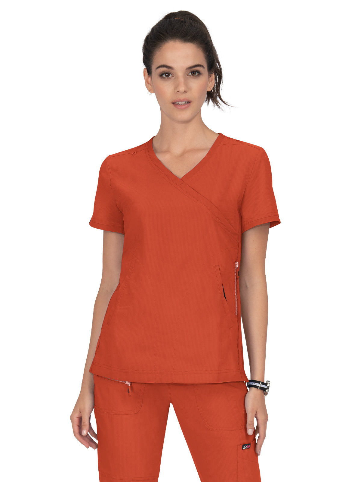 Women's 3-Pocket Mock-Wrap Philosophy Top - 316 - Terracotta