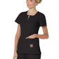 Women's 4-Pocket Zipper Neck Serenity Top - 317 - Black