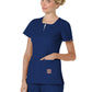 Women's 4-Pocket Zipper Neck Serenity Top - 317 - Navy