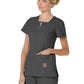 Women's 4-Pocket Zipper Neck Serenity Top - 317 - Charcoal