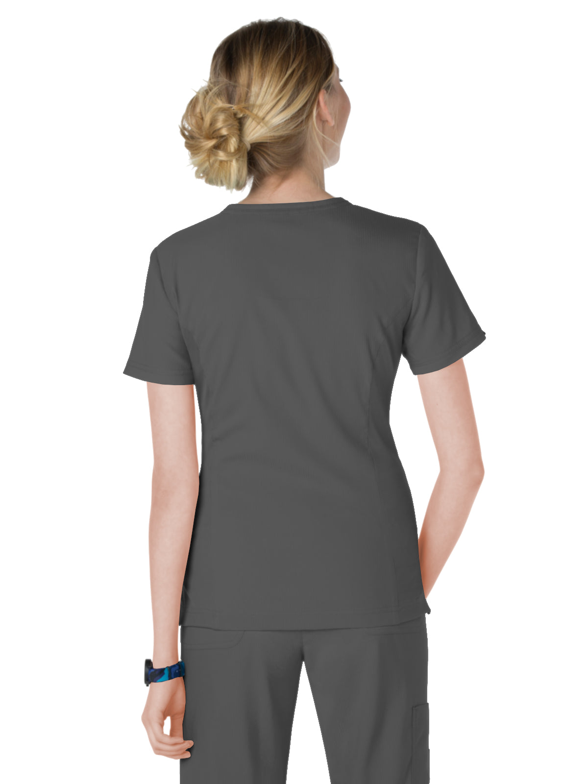 Women's 4-Pocket Zipper Neck Serenity Top - 317 - Charcoal