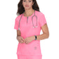 Women's 4-Pocket Zipper Neck Serenity Top - 317 - Peony Pink